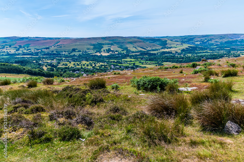 A view from the top of the Bamford Edge escarpment across the Hope Valley in summertime A view from the top of the Bamford Edge escarpment across the Hope Valley in summertime