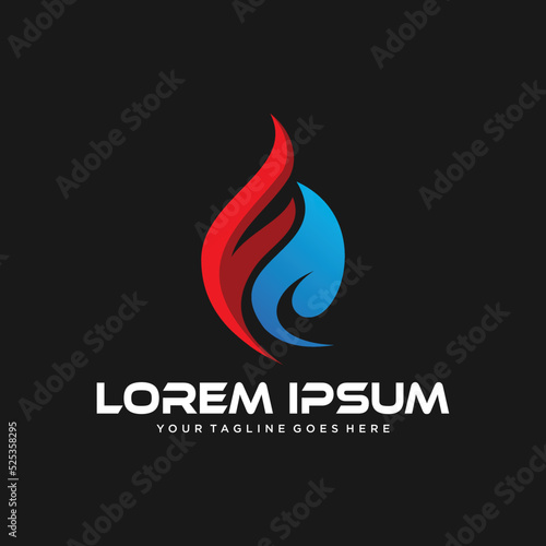 Water and Fire Logo Design