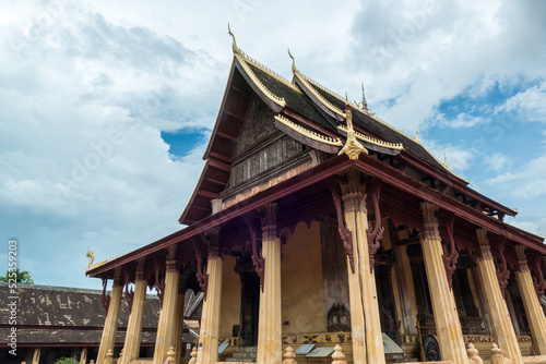 Wallpaper Mural Wat Si Saket Temple in Vientiane, Laos. It was built in the Siamese style of Buddhist Art, with a surrounding terrace and an ornate five-tiered roof Torontodigital.ca
