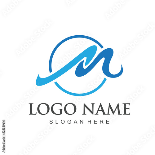 Wave Letter M Logo Design