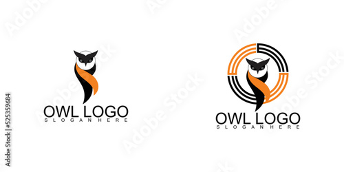 Owl logo design with modern style