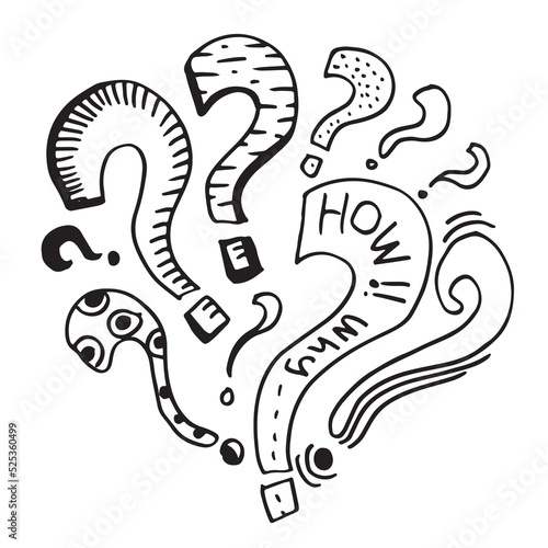 Image of question mark icon on white background.