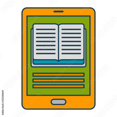 Learning Machine Intelligent Reading Tablet vector icon design, Wearable technology symbol, Personal Internet of Things Sign, tech togs stock illustration, Smart AI Prediction Tab Concept