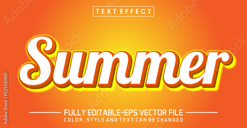 Editable text effect in yellow neon summer style