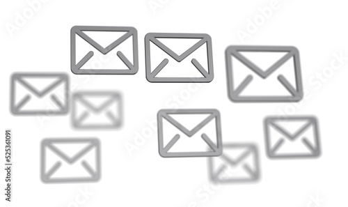 express envelope and parcel abstract technology background. Business quantum internet network communication and high speed parcel.touching 3D rendering flying email icon with his fin
