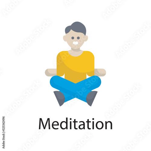 Meditation vector flat Icon Design illustration. Miscellaneous Symbol on White background EPS 10 File