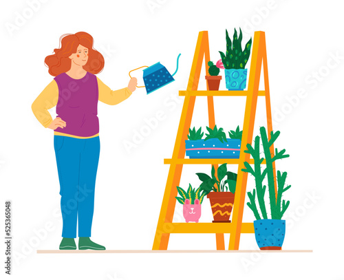 Take care of indoor plants - modern colored vector poster