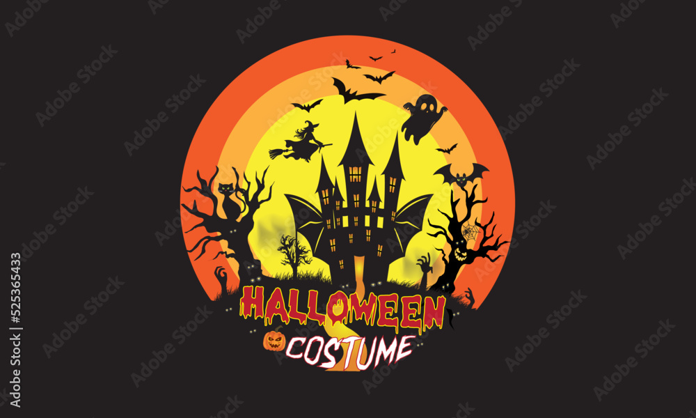 halloween costume trendy t-shirt design 2022