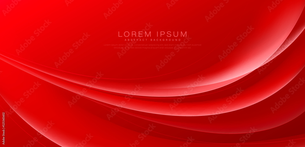 Abstract elegant red gradient curve shapes background. Modern bright ...