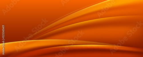 Abstract elegant dark orange smooth curve background. Modern glossy orange gradient curve element. Suit for banner, poster, cover, flyer, brochure, web, desktop, wallpaper. Vector illustration