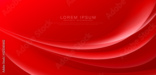 Abstract elegant red gradient curve shapes background. Modern bright red dynamic curve. Suit for banner, cover, poster, brochure, card, flyer, presentation, business, website. Vector illustration