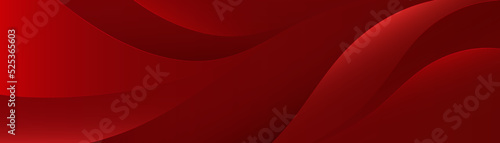 Abstract elegant red gradient wave background. Modern dark red wide banner design. Suit for cover, presentation, banner, web, flyer, poster, brochure, header, business, card. Vector illustration