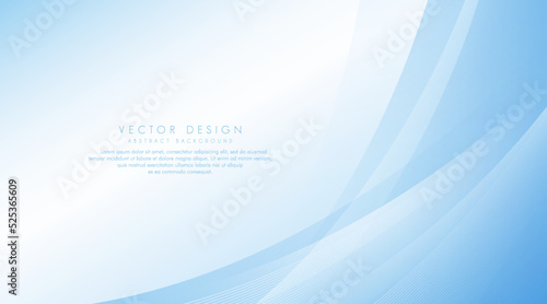 Abstract light blue and white curve background with lines pattern. Modern banner design with copy space for text. Suit for banner, brochure, business, web, flyer, poster, cover. Vector illustration