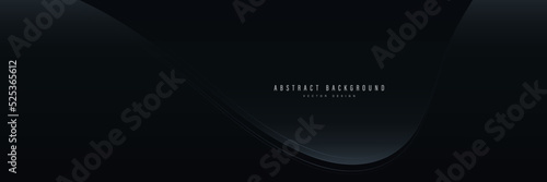 Abstract modern dark dynamic wave shape background. Elegant black gradient liquid graphic elements. Suit for cover, business, presentation, banner, website, brochure, flyer, header