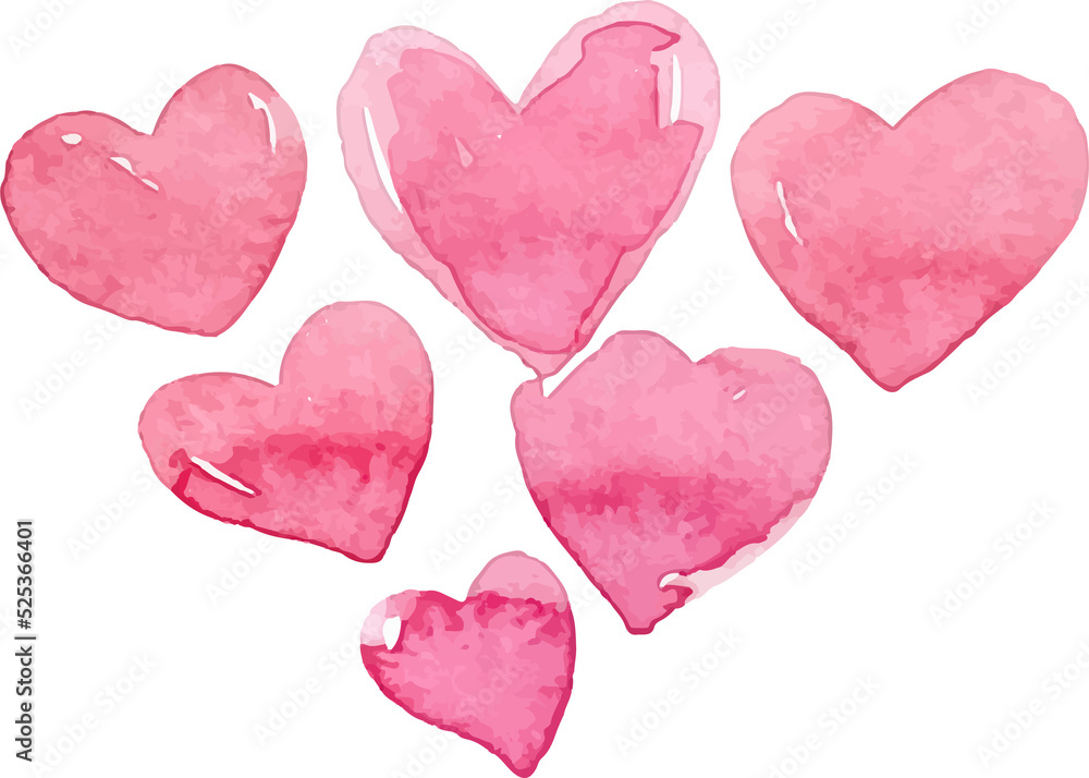 Pink watercolor heart shape