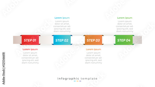 Modern 4 step infographic content and presentation design © MdSabbir