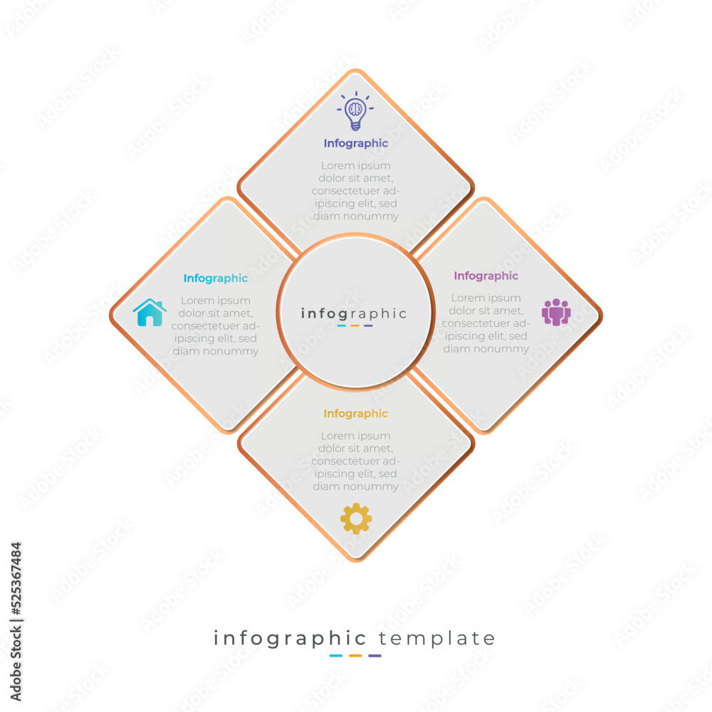 4 option infographic diagram and presentation design