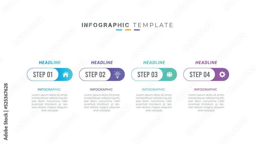 4 step business timeline infographic and creative presentation design 4 step business timeline infographic and creative presentation design