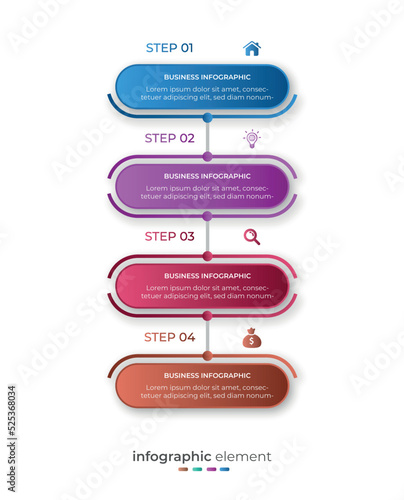 	
Gradient business timeline infographic element and minimal presentation design