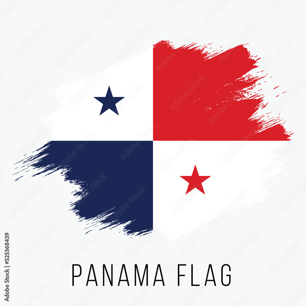 Panama Vector Flag. Panama Flag for Independence Day. Grunge Panama Flag. Panama Flag with Grunge Texture. Vector Template.