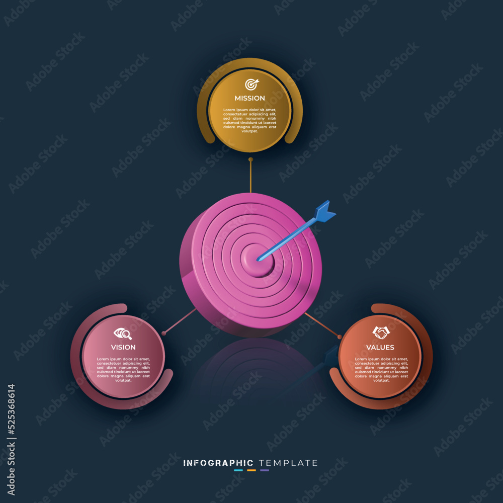 Business organization mission, vision and values creative presentation