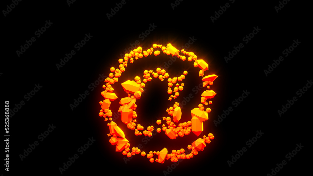 nice fire rocks at sign - burning hot orange - red character, isolated - object 3D illustration nice fire rocks at sign - burning hot orange - red character, isolated - object 3D illustration