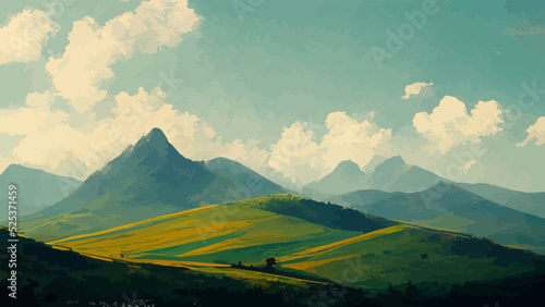  summer landscape with mountains