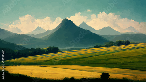  summer landscape with mountains