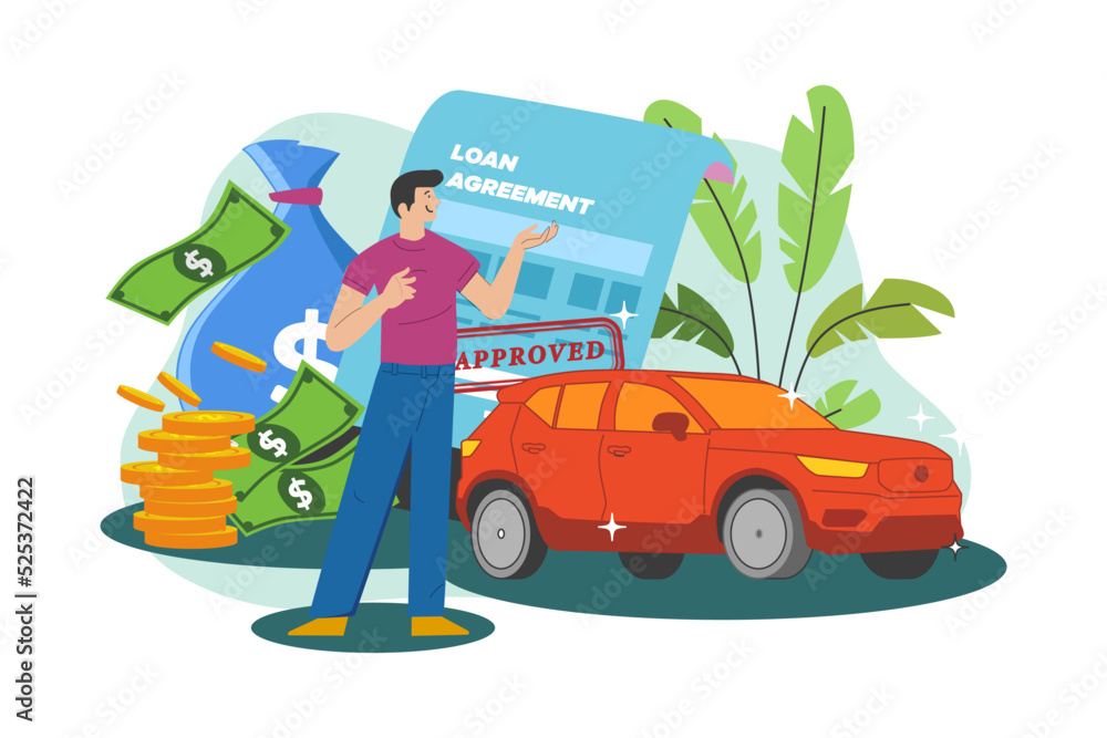 Loan Operations Illustration concept on white background