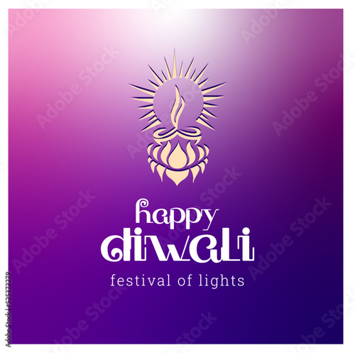 Happy Diwali background with decorative flower and Dia background Design Element Vector Illustration