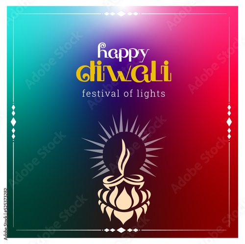 Happy Diwali background with decorative flower and Dia background Design Element Vector Illustration