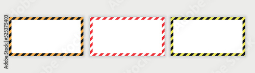 warning striped rectangular background, yellow and black stripes on the diagonal, warning to be careful potential danger vector template sign border yellow and black color Construction warning border