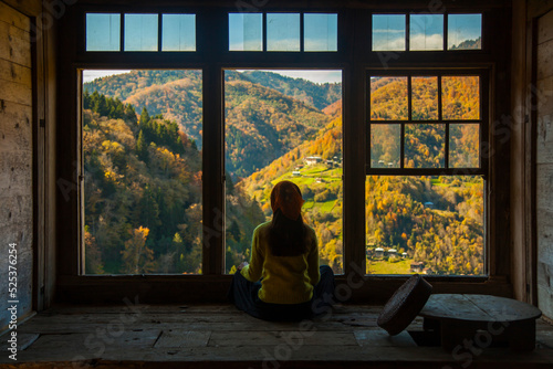 Woman in the Traditional Camlihemsin House, Camlihemsin Rize, Turkey