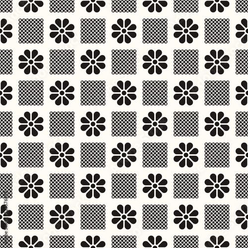 Vector Geometric Abstract Seamless Monochrome Pattern Texture Repeating Background