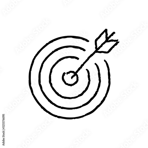Aim target hand-drawn icon vector graphic illustration