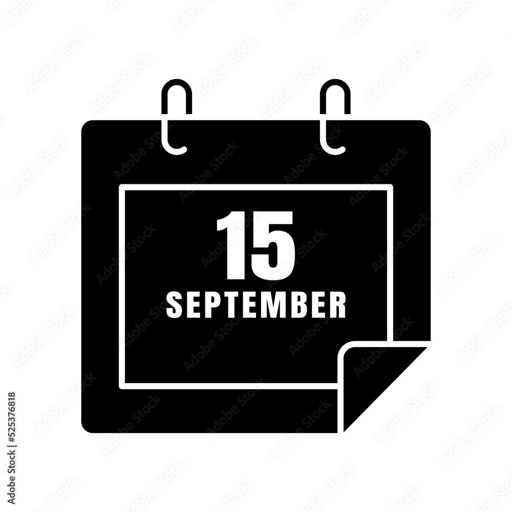 Calendar icon with text 5 september. icon related to International day of charity. Glyph icon style, solid. Simple design editable