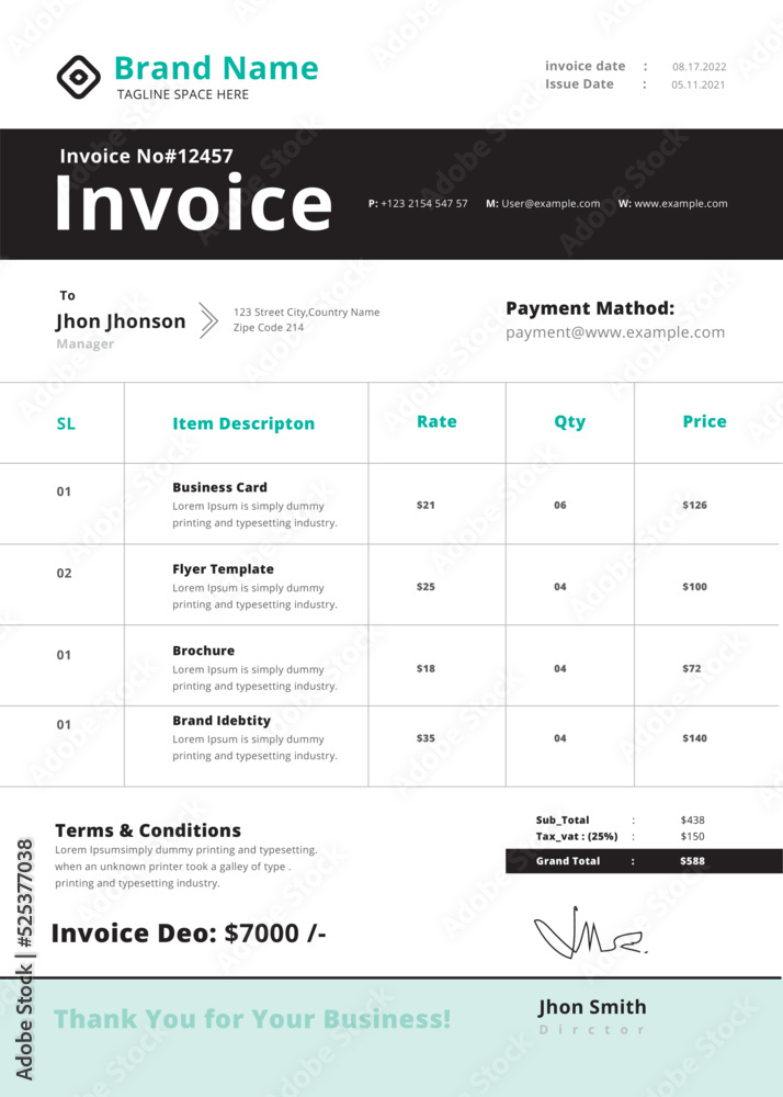 Invoice Template layout