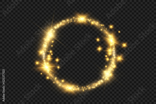 Gorgeous golden bright ring for a wonderful illustration.	