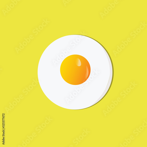 Fried egg breakfast vector icon , Flat omelet yolk logo shape symbol design on orange background , suitable for restaurant banner design , food stall promotion , omelet vector illustration