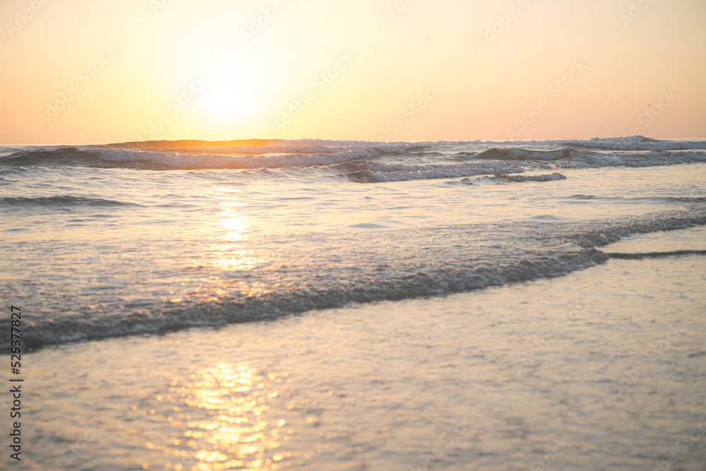 Sea sunset on beach