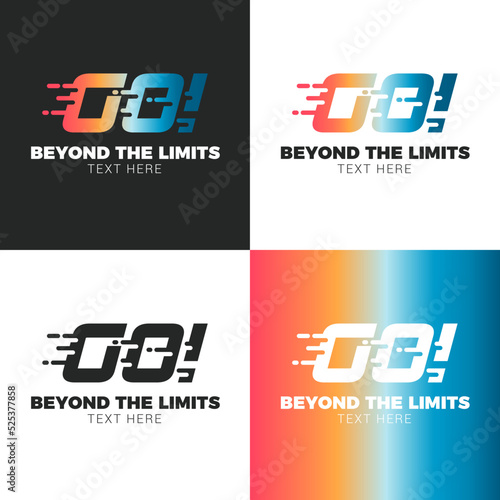 Modern gradient logo set with motivational quote