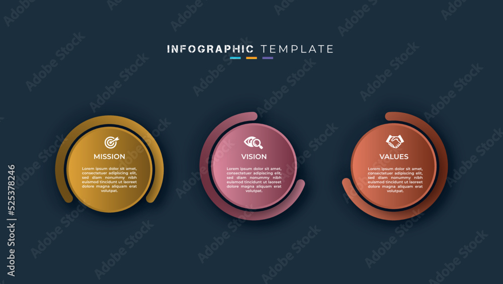 Business organization mission, vision and values creative presentation