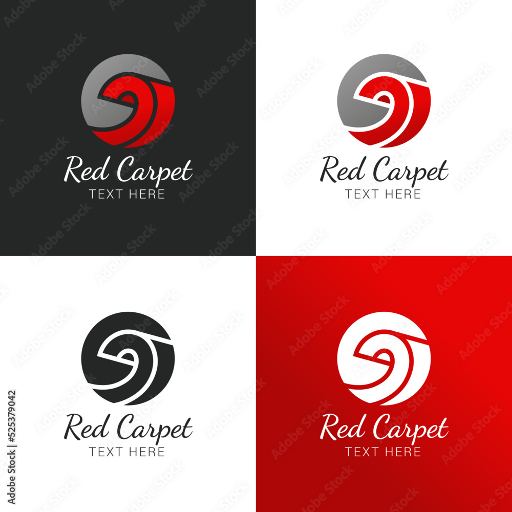 Logo de alfombra roja con colores degradados