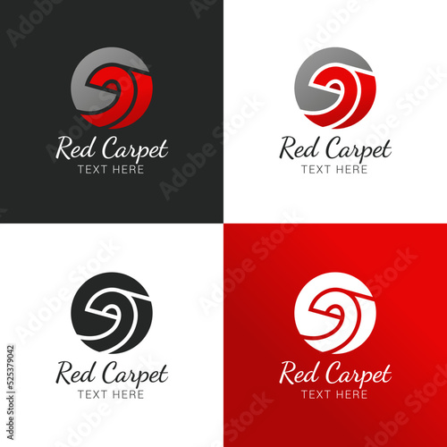 Logo de alfombra roja con colores degradados