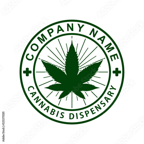 Marijuana dispensary logo vector illustration brand symbol