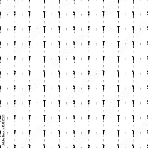 Square seamless background pattern from geometric shapes are different sizes and opacity. The pattern is evenly filled with big black sexy woman images. Vector illustration on white background