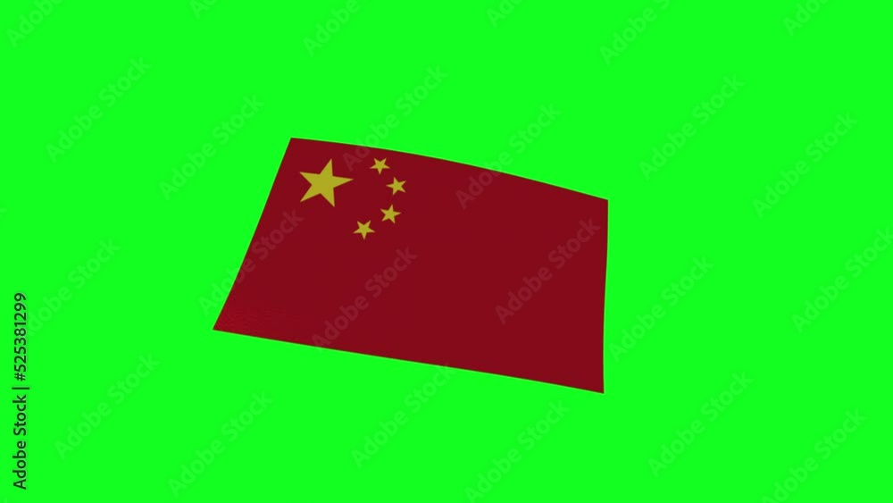 Set Waving China of America on a green screen. 3D animation. 4K Set Waving China of America on a green screen. 3D animation. 4K