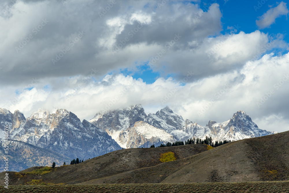 Scenic view of the countryside around the Grand Teton National Park