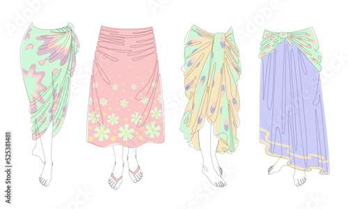 Silhouette of a girl's skirt and legs. Women's clothing in a modern style one line. Solid line, decor outline, posters, stickers, logo. vector illustration.