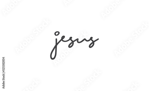 Jesus vector calligraphy lettering. Faith in the lord religious banner. Praise.